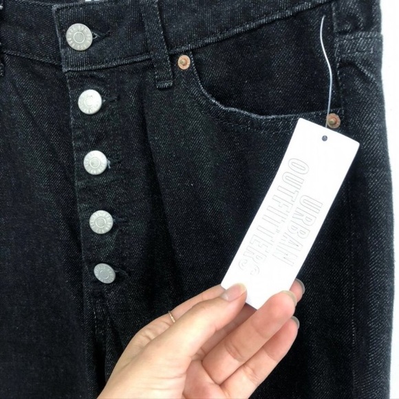 Urban Outfitters Black High Rise Button Fly Jeans - Picture 7 of 11
